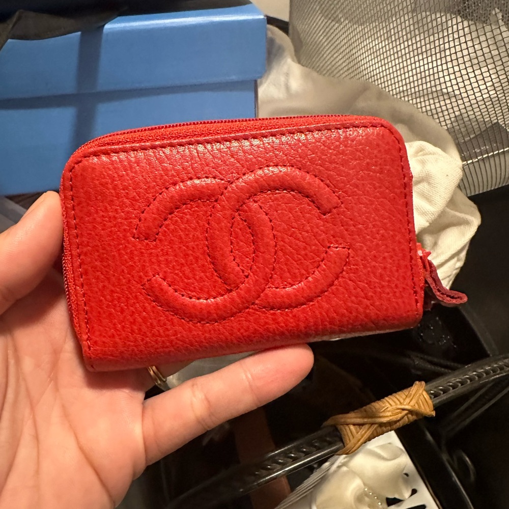 Vintage Chanel Red Key Holder Wallet